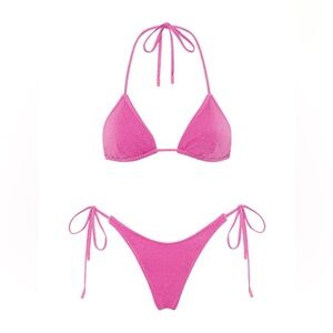 TRIANGL NWT pink sparkle bikini